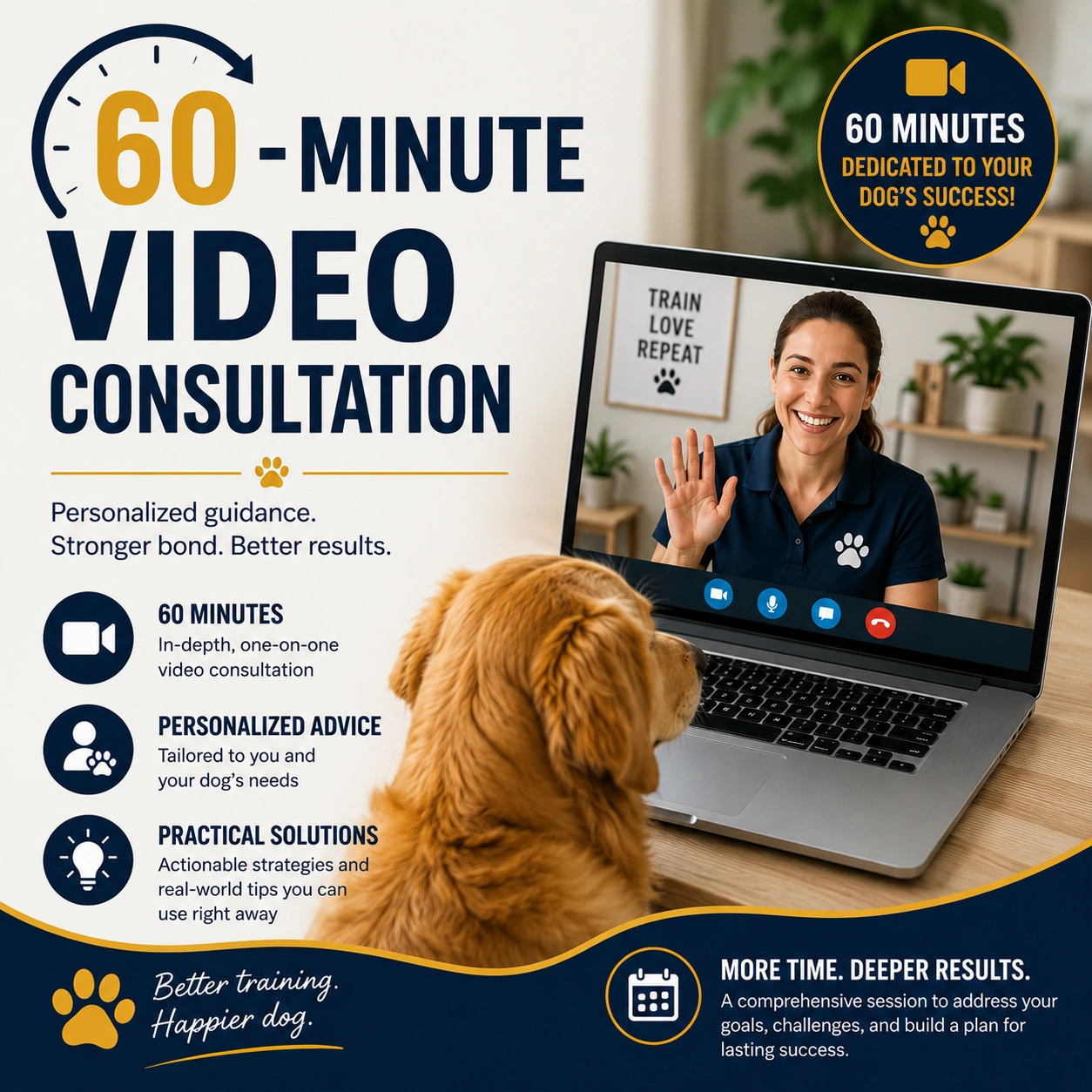 60-Minute Virtual Dog Training Intensive with professional online dog trainer Jason Lake