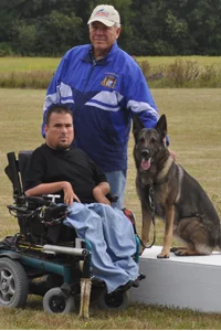 Jason Lake with Dante during dog training